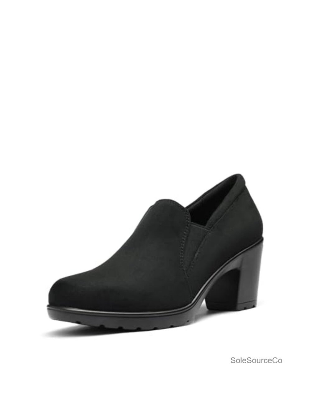 Women's Faux Leather Block Heel Loafers Pumps 2.8" Chunky Heel Dress Shoes
